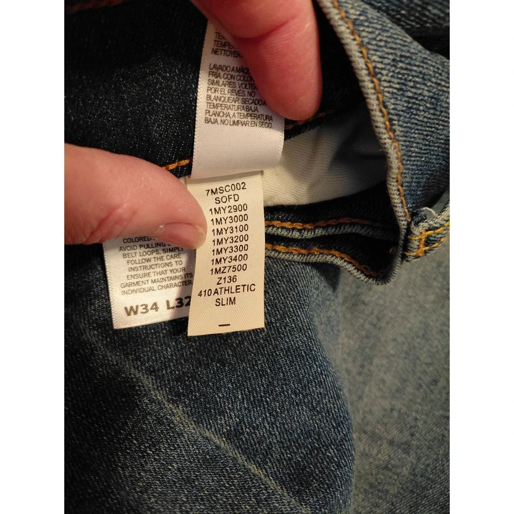 Lucky Brand‎ Mens 410 Athletic Slim Jeans Blue Wash Size 34x32